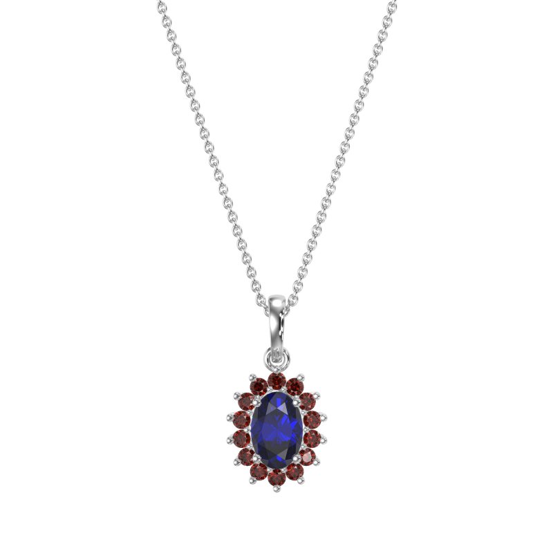 Oval Halo Vintage Necklace
