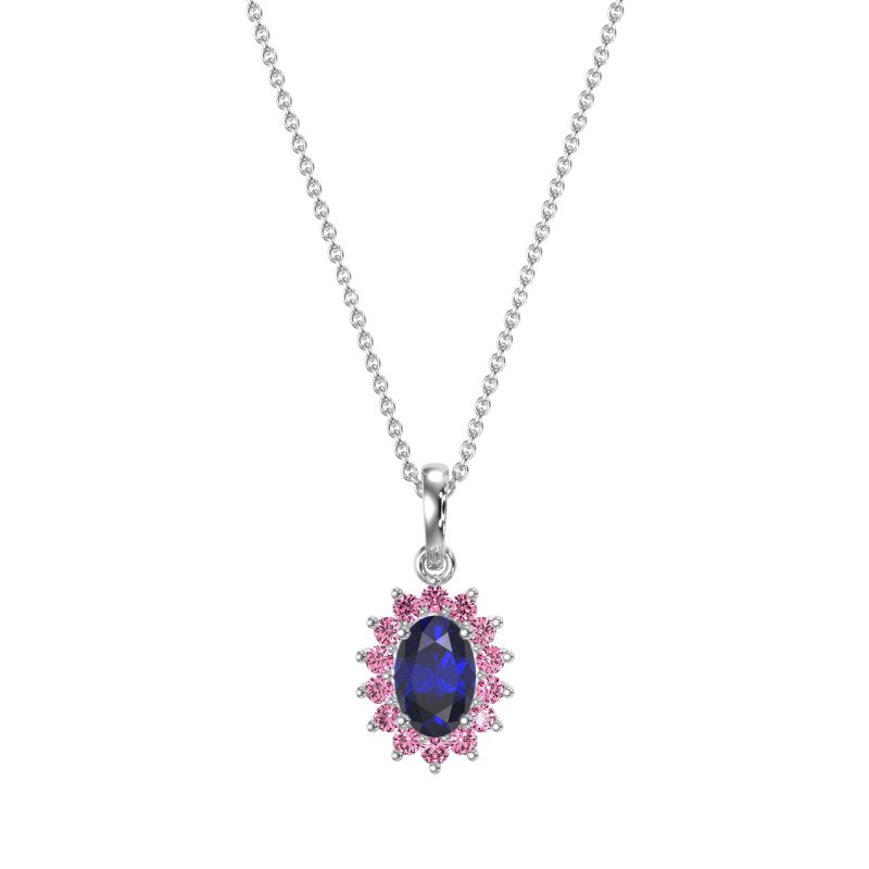 Oval Halo Vintage Necklace
