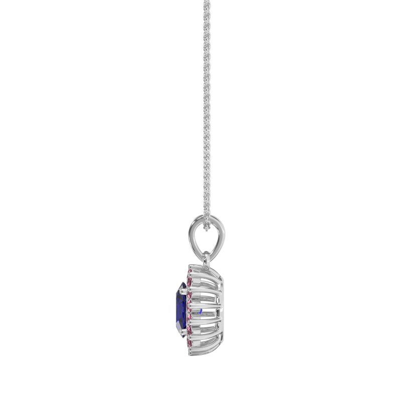 Oval Halo Vintage Necklace
