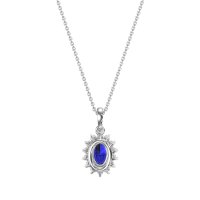 Oval Halo Vintage Necklace