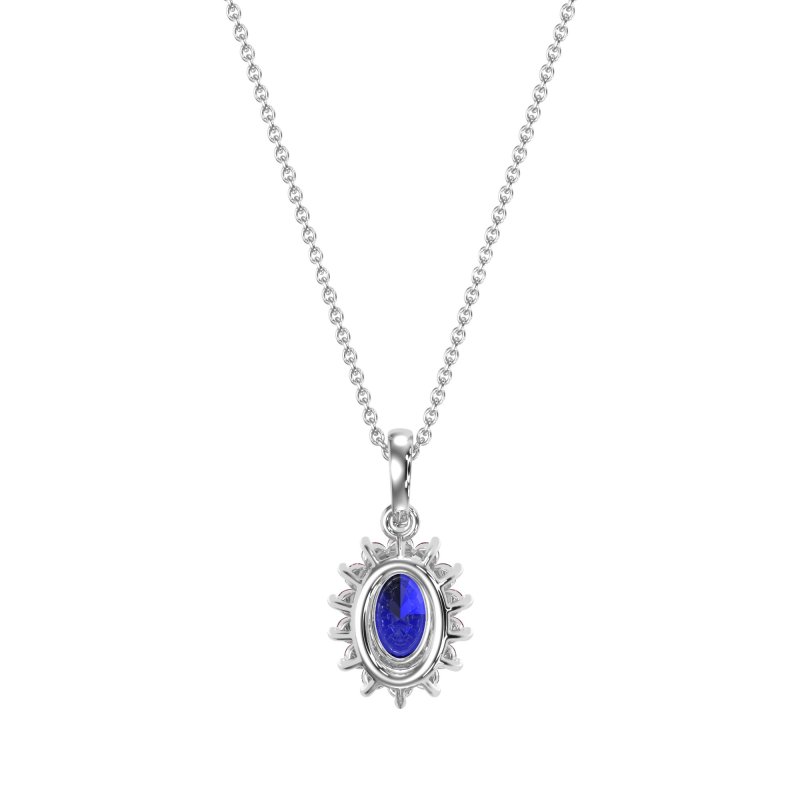 Oval Halo Vintage Necklace