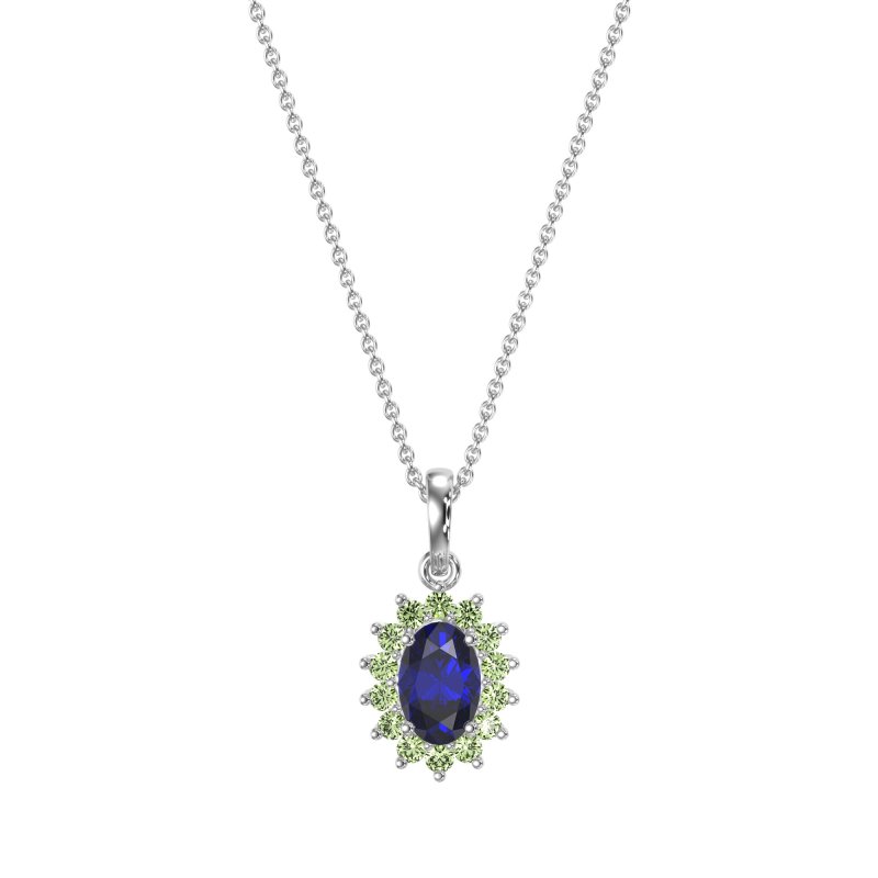 Oval Halo Vintage Necklace