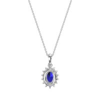 Oval Halo Vintage Necklace