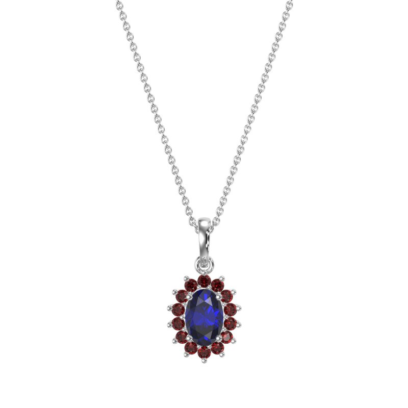 Oval Halo Vintage Necklace