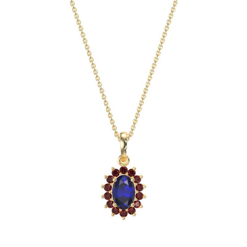 Oval Halo Vintage Necklace