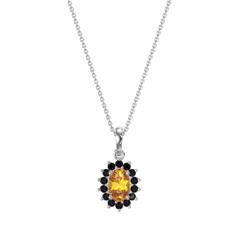 Oval Halo Vintage Necklace