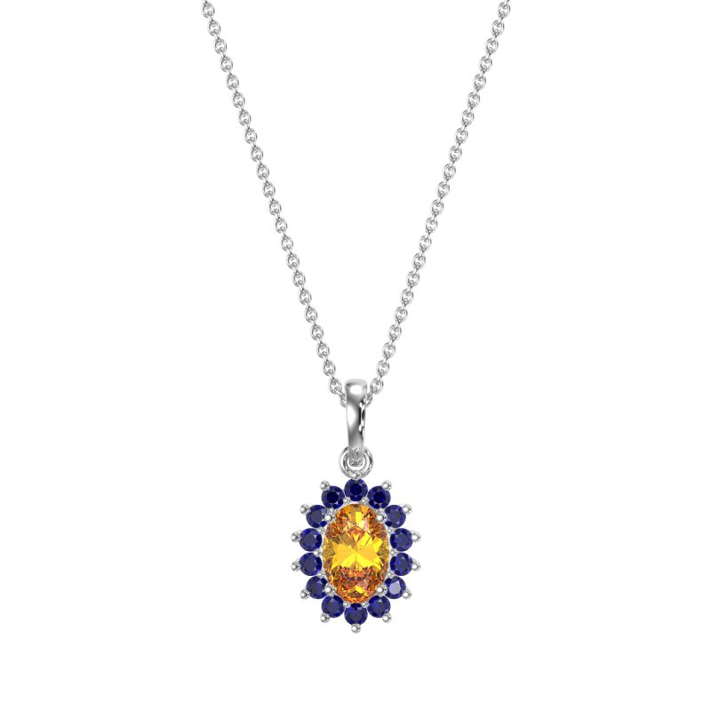 Oval Halo Vintage Necklace