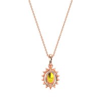 Oval Halo Vintage Necklace