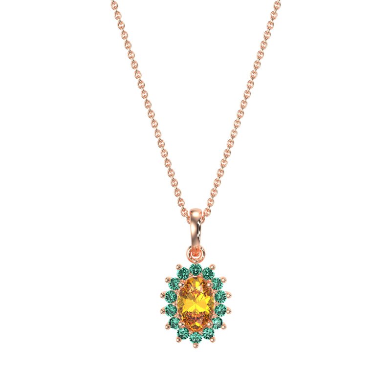 Oval Halo Vintage Necklace