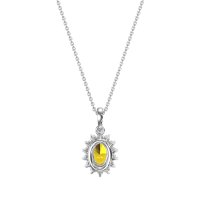 Oval Halo Vintage Necklace