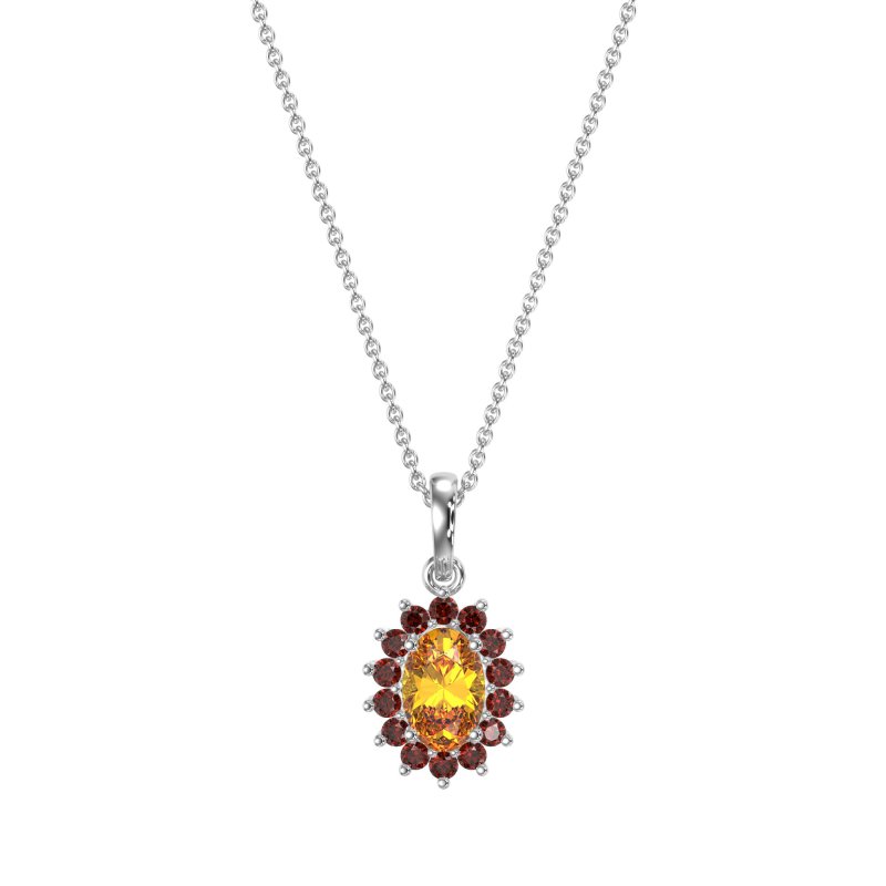 Oval Halo Vintage Necklace