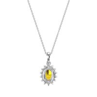Oval Halo Vintage Necklace