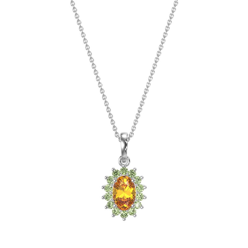 Oval Halo Vintage Necklace