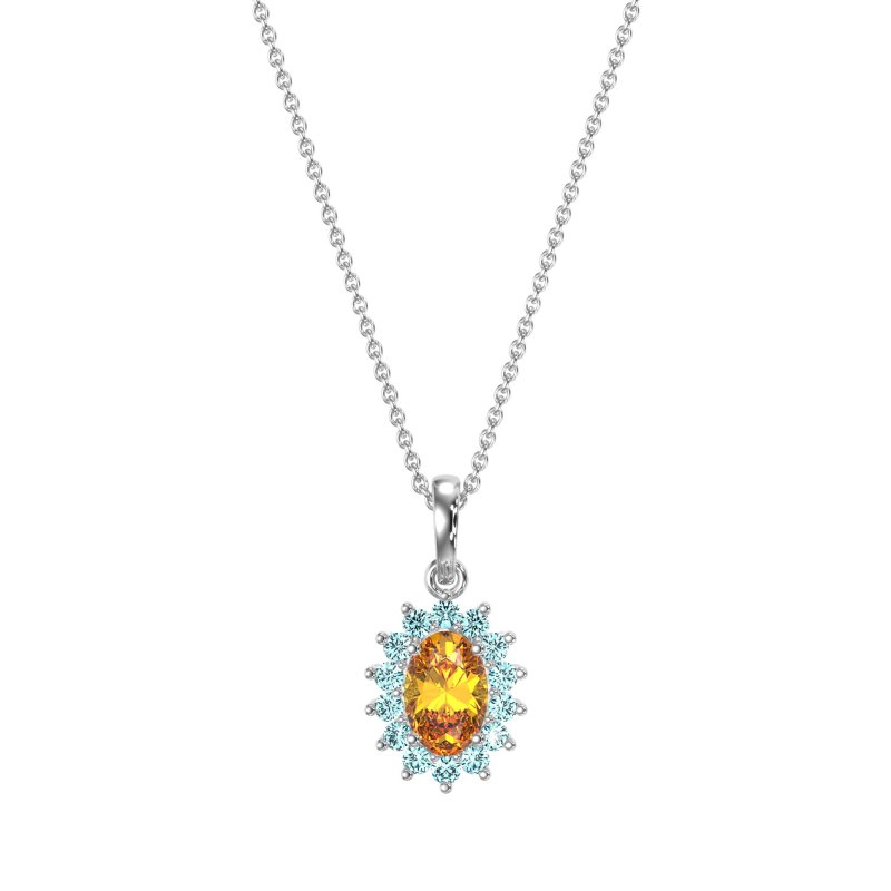 Oval Halo Vintage Necklace
