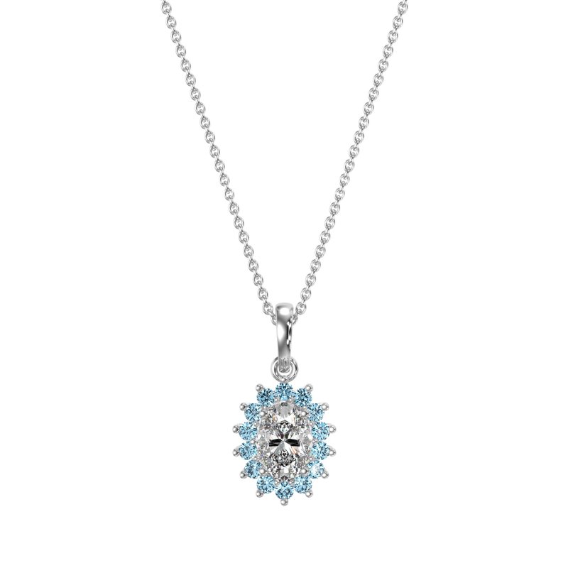 Oval Halo Vintage Necklace
