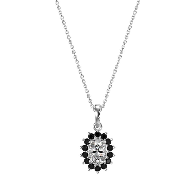 Oval Halo Vintage Necklace