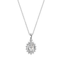 Oval Halo Vintage Necklace