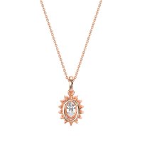 Oval Halo Vintage Necklace