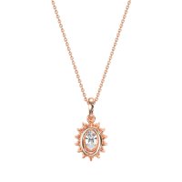 Oval Halo Vintage Necklace