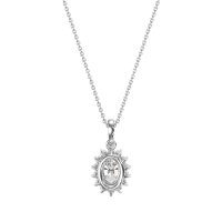 Oval Halo Vintage Necklace