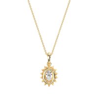 Oval Halo Vintage Necklace