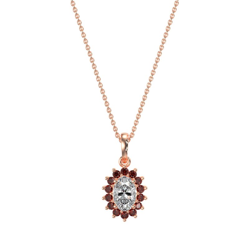 Oval Halo Vintage Necklace