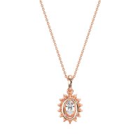 Oval Halo Vintage Necklace