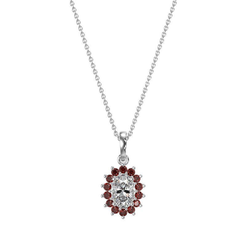 Oval Halo Vintage Necklace