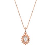 Oval Halo Vintage Necklace