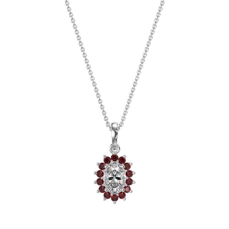 Oval Halo Vintage Necklace