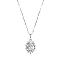 Oval Halo Vintage Necklace