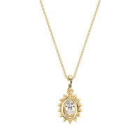 Oval Halo Vintage Necklace