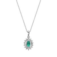 Oval Halo Vintage Necklace