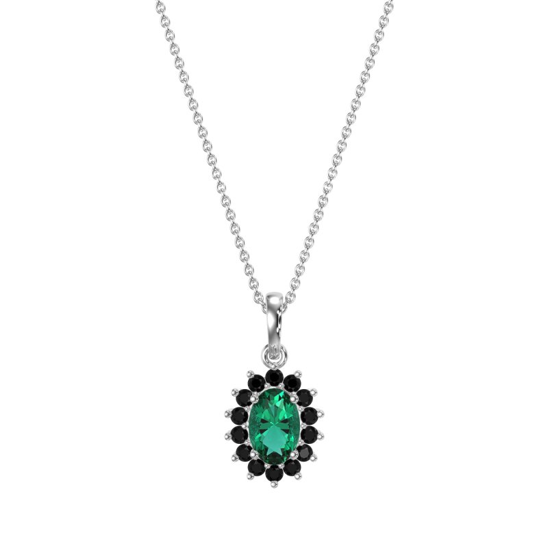 Oval Halo Vintage Necklace