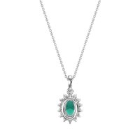 Oval Halo Vintage Necklace