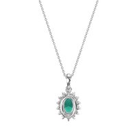 Oval Halo Vintage Necklace