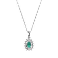 Oval Halo Vintage Necklace