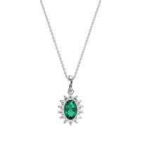 Oval Halo Vintage Necklace