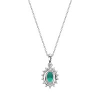 Oval Halo Vintage Necklace