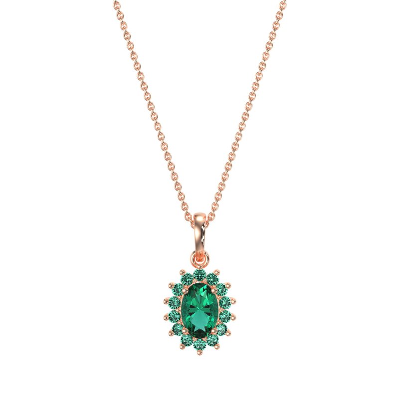 Oval Halo Vintage Necklace