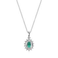 Oval Halo Vintage Necklace
