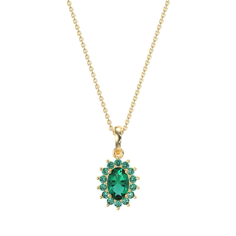 Oval Halo Vintage Necklace