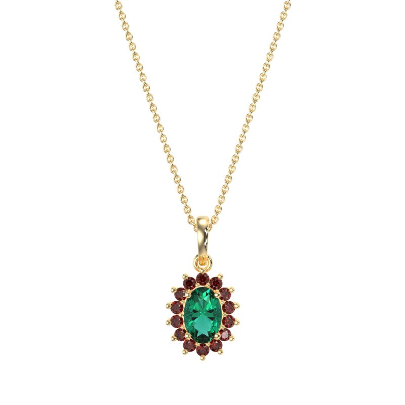Oval Halo Vintage Necklace