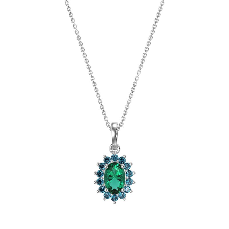 Oval Halo Vintage Necklace
