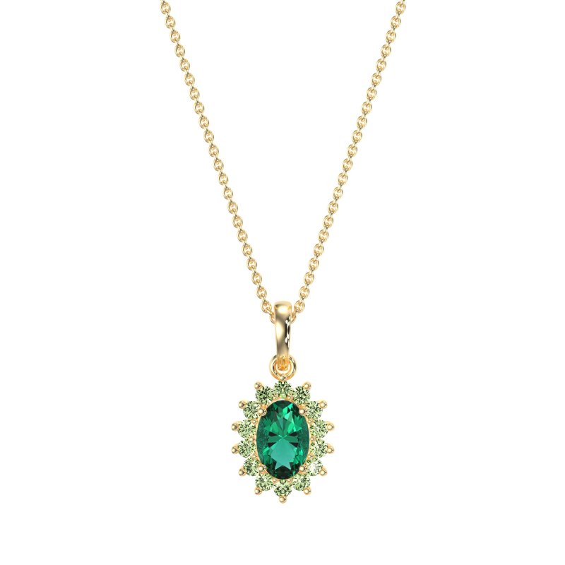 Oval Halo Vintage Necklace
