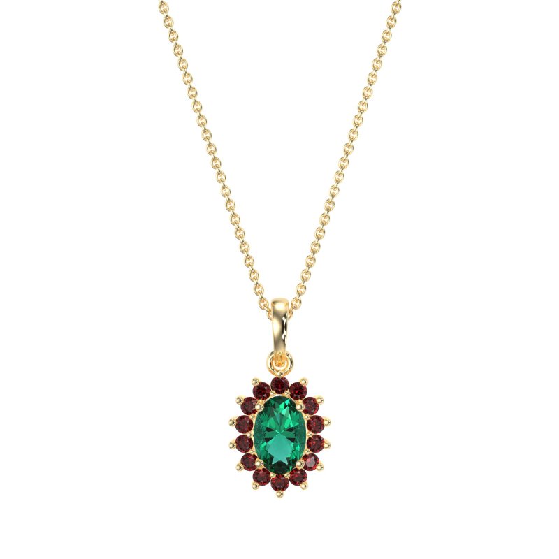 Oval Halo Vintage Necklace