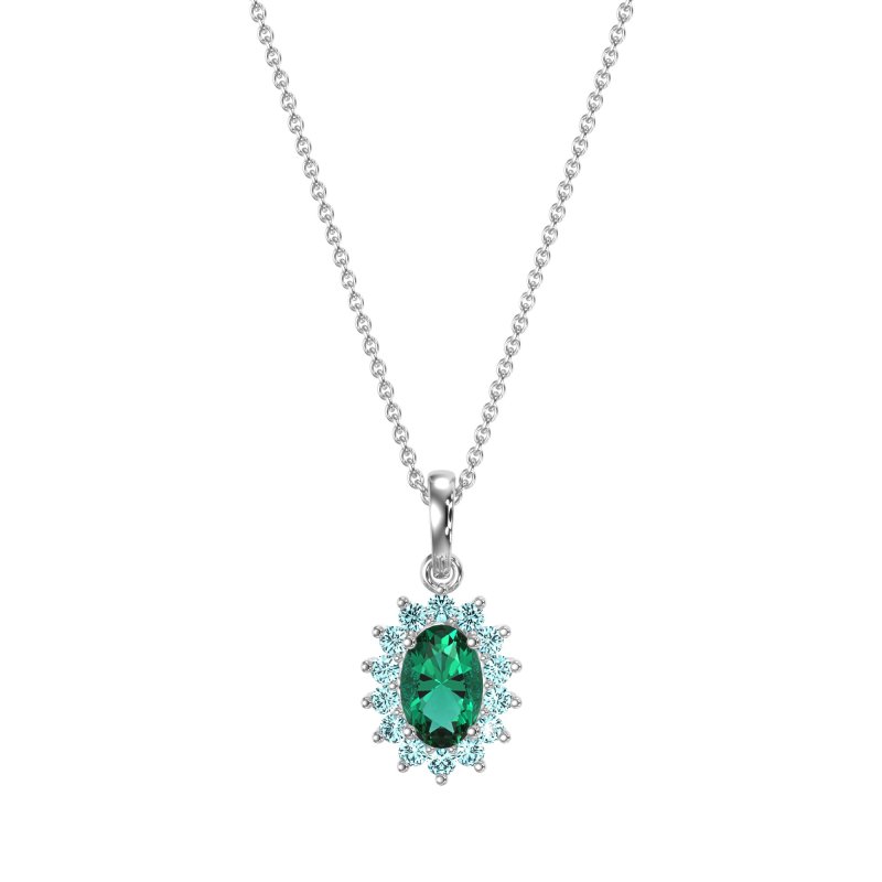 Oval Halo Vintage Necklace
