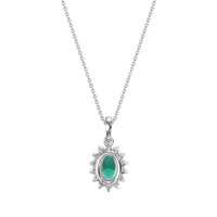 Oval Halo Vintage Necklace
