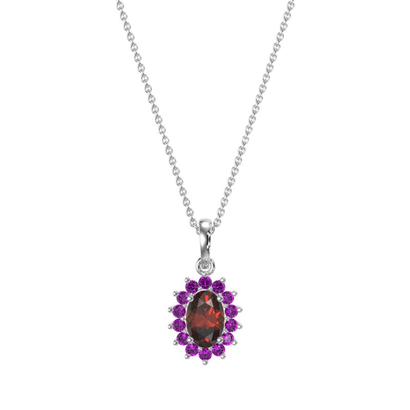 Oval Halo Vintage Necklace