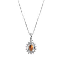 Oval Halo Vintage Necklace